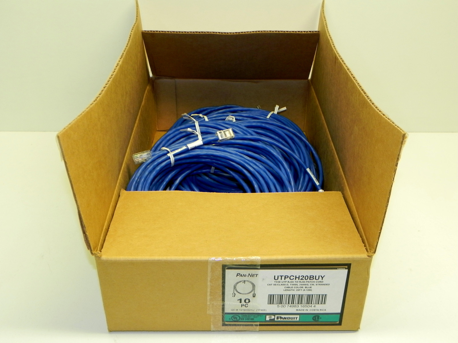 Pan-Net UTPCH20BUY TX5E UTP RJ45 to RJ45 Patch Cord LOT OF 12