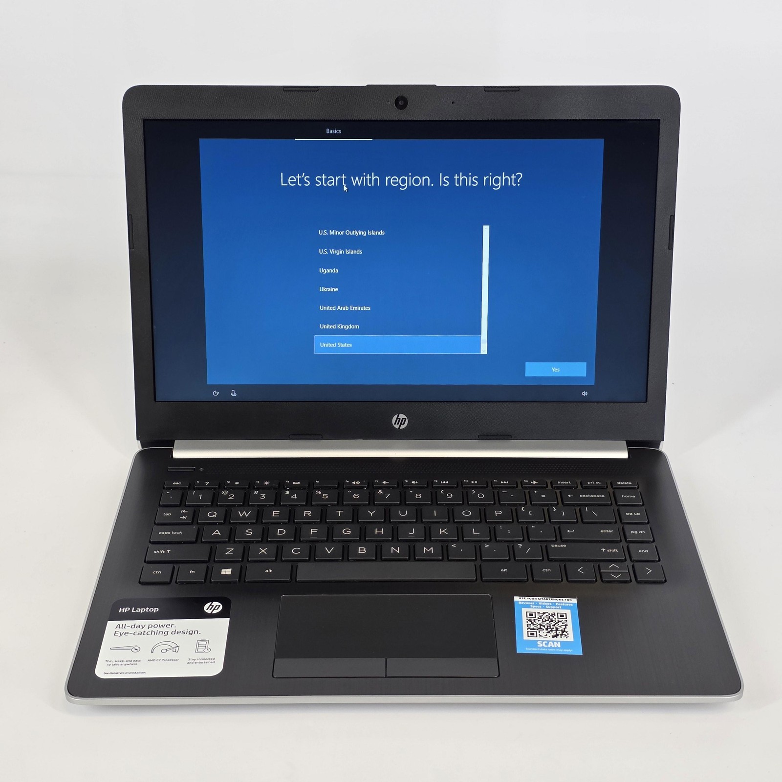 HP Notebook 14-cm0012nr HD 1.5 GHz E2-9000e RADEON R2 4GB 32GB SSD Excellent