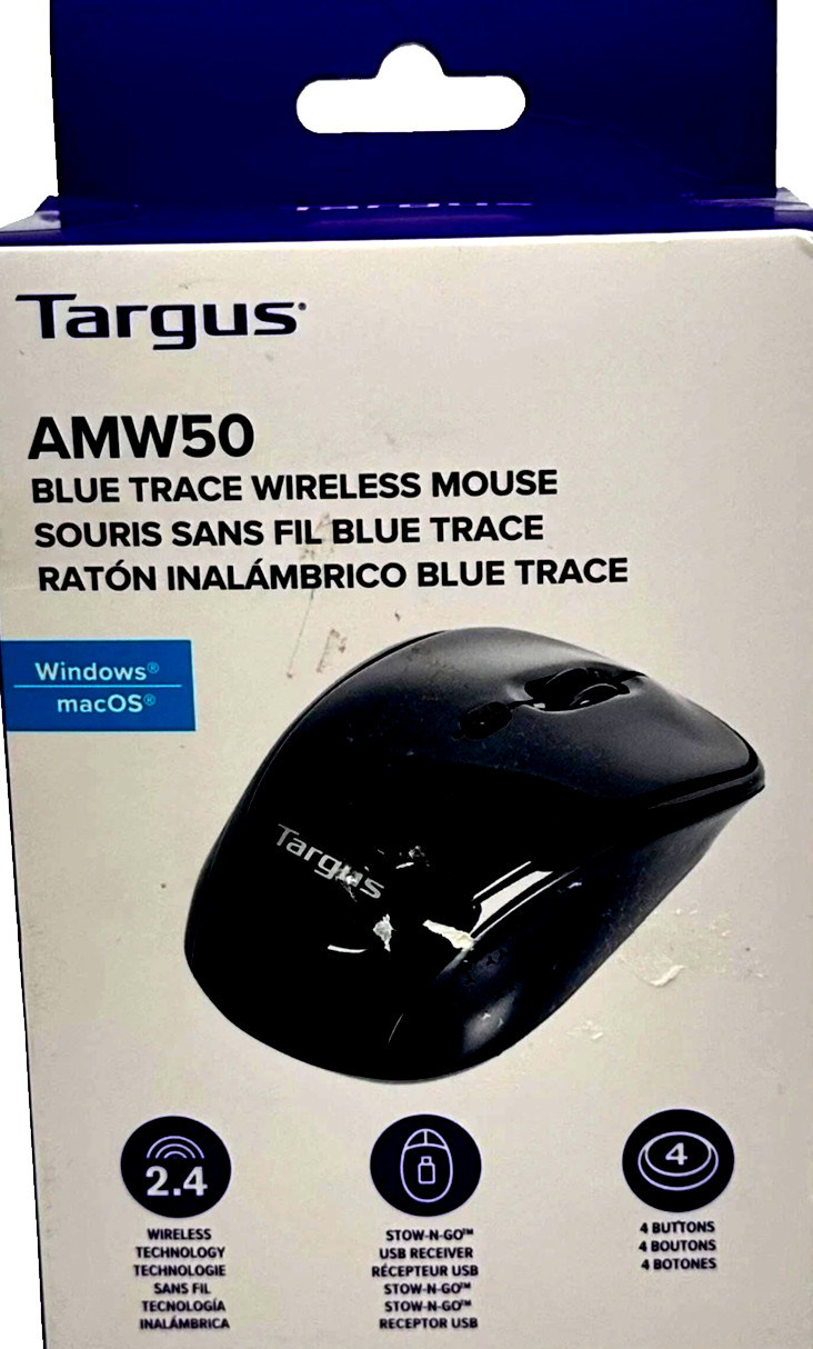 New Targus AMW50 Blue Trace Wireless Mouse AMW50US