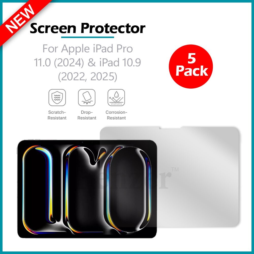5-Pack LCD Ultra Clear HD Screen Protector for Apple iPad 11.0 Pro (2024)