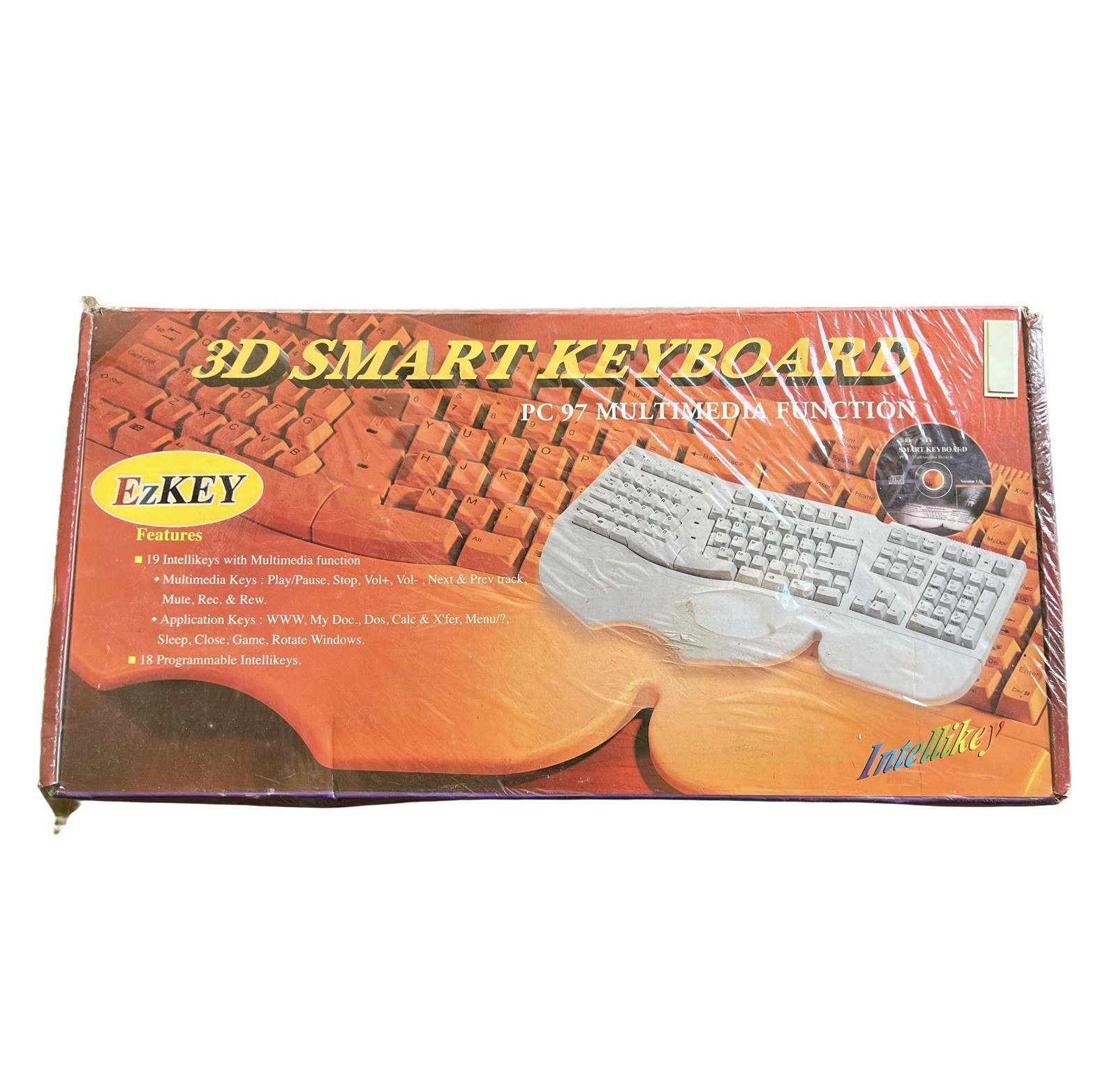 Vintage EzKEY 3D Smart Keyboard PC 97 Multimedia Ergonomic New Sealed NIB