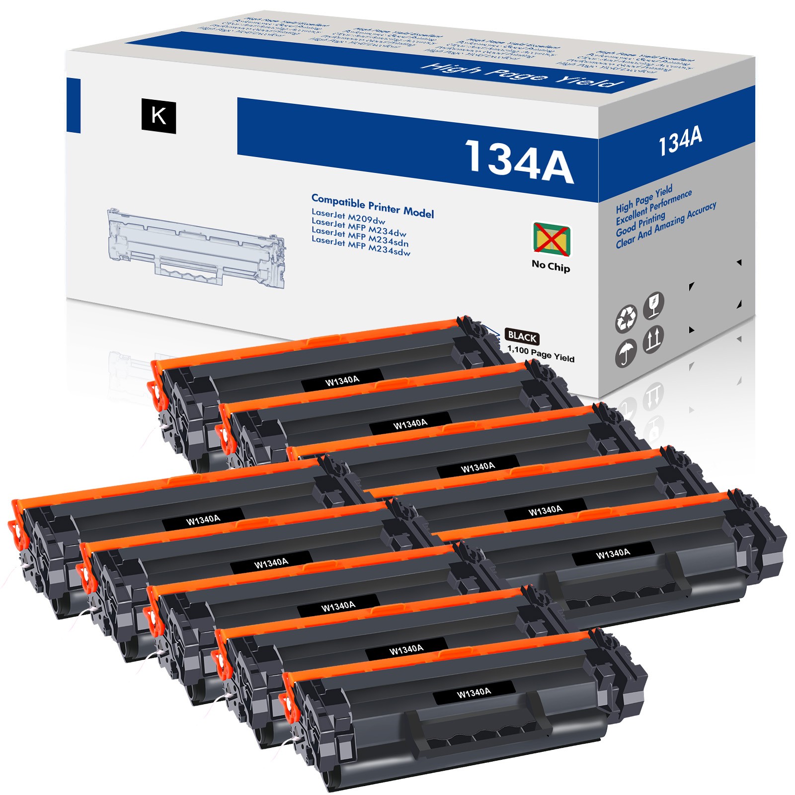 10PK W1340A Toner Cartridge Fits for HP LaserJet M209dw MFP M234sdn Without Chip