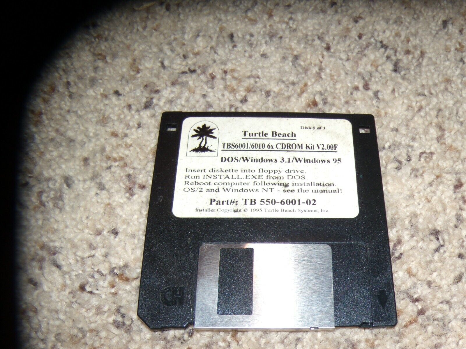 Turtle Beach TBS6001/6010 6x CDROM Kit V.200F for DOS/Windows 3.1/Windows 95 