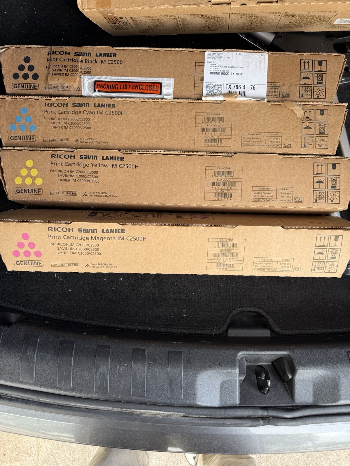 FULL Set Ricoh Genuine IM C2500 C2500H CYMK  Toner Print Cartridges OEM