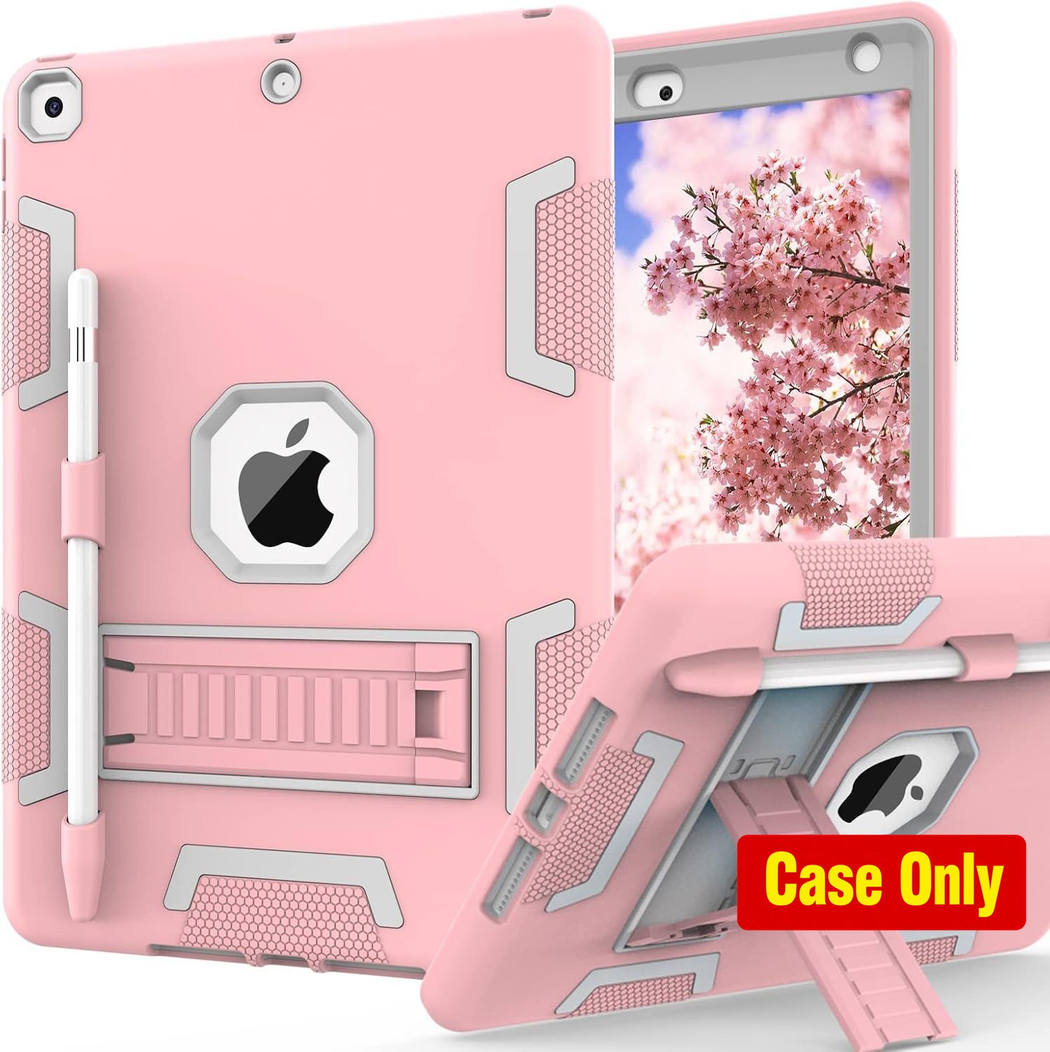 Hybrid Heavy Duty Protective Case for iPad 9th/8th/7th Gen, 10.2 with Kickstand