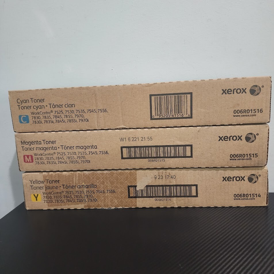 Xerox 006R01516 006R01515 006R01514 Toner Cartridge Lot of 3
