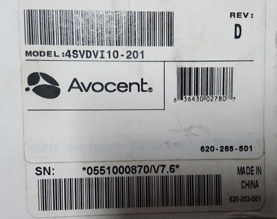 Avocent 4SVPUA20-201  SWITCHVIEW 4 PORT PS2 & USB - KVM SWITCH W/ USB2 HUB