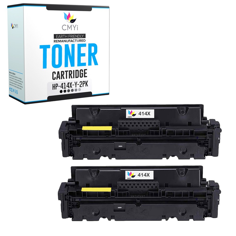 2PK CMYi Replacement 414X Yellow Cartridges for HP Color LaserJet Pro MFP M479dw