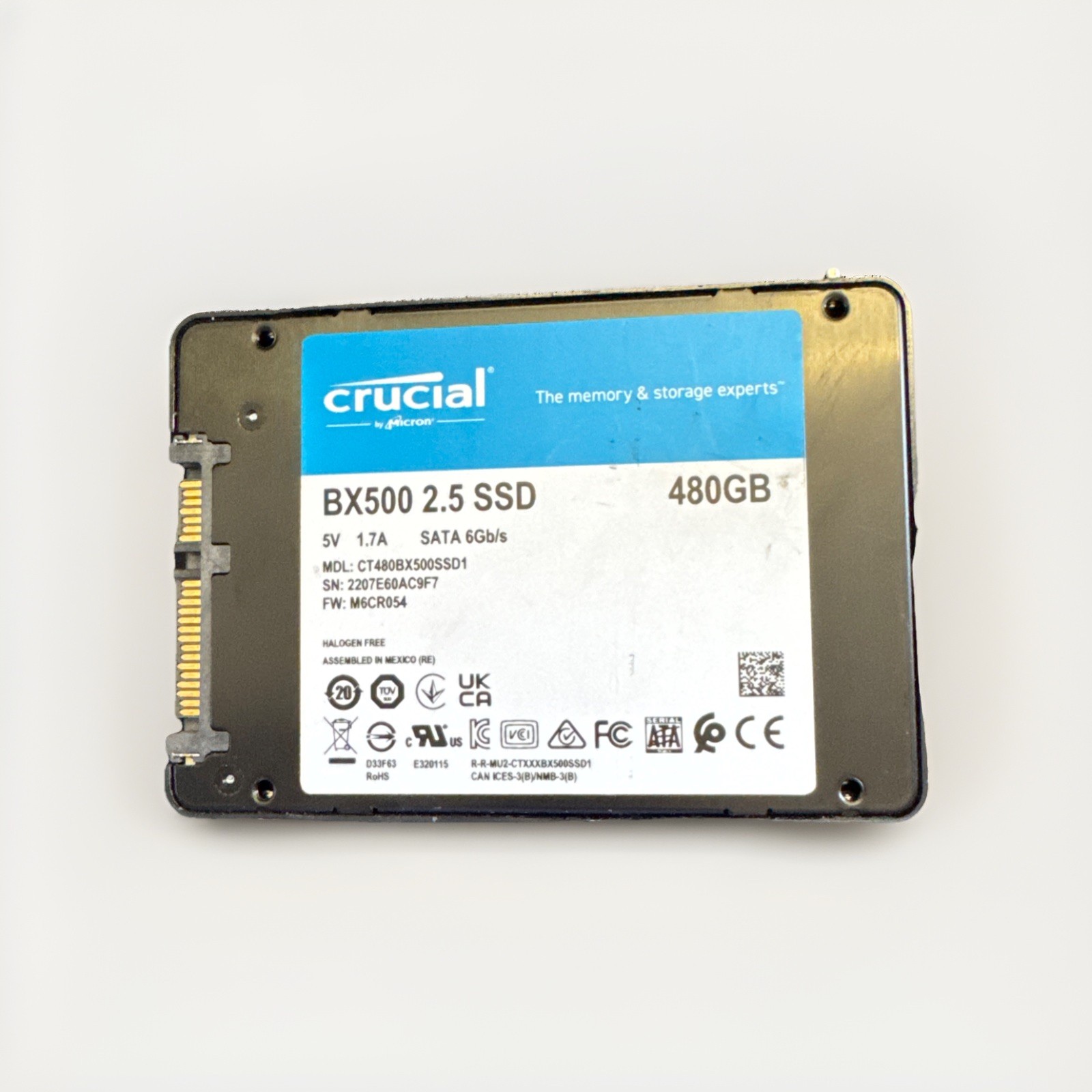 Crucial BX500 480GB 2.5" 3D NAND SATA Solid State Drive CT480BX500SSD1