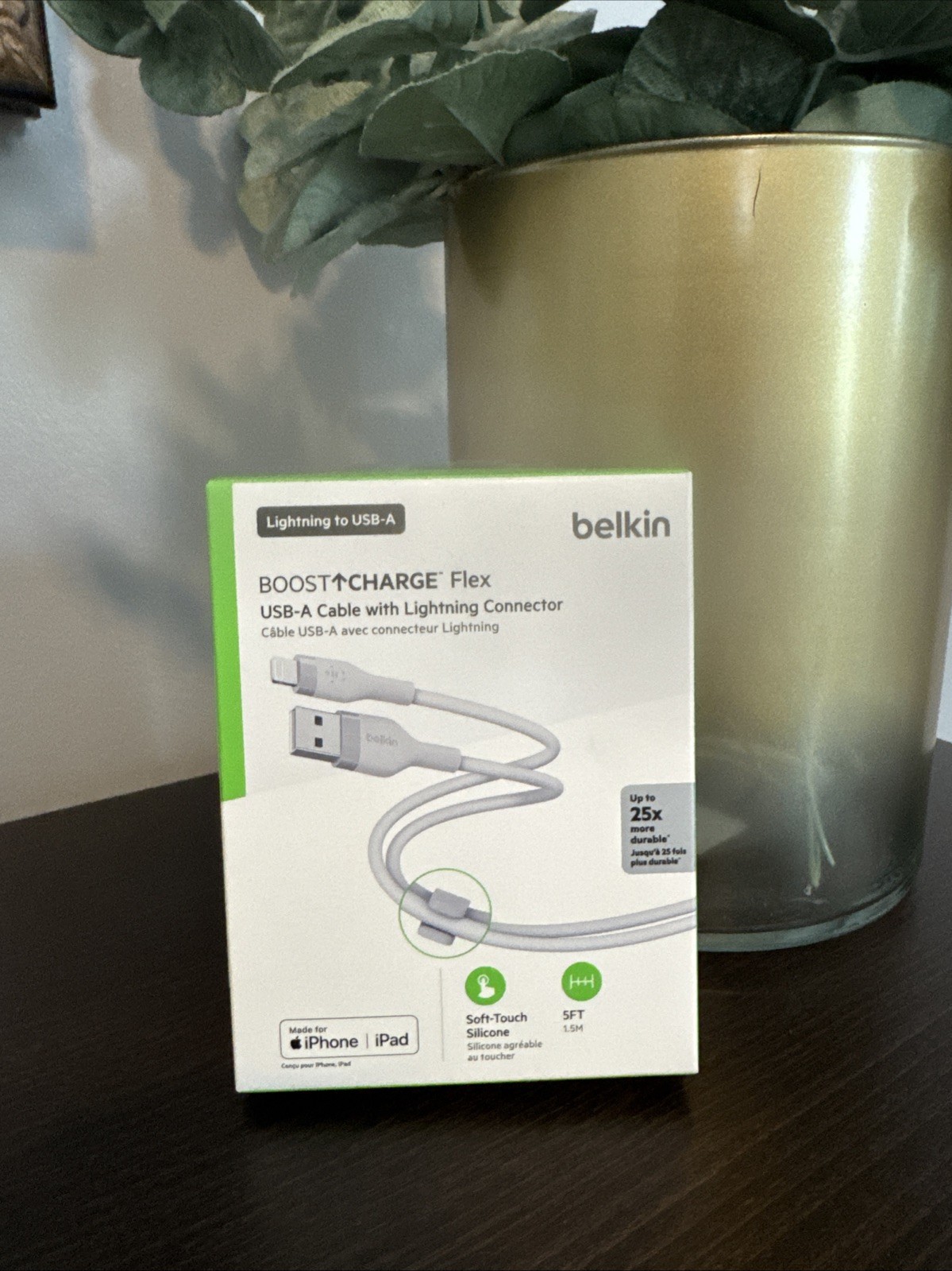 Belkin 5FT Boost Charge Flex YSB-A Cable with Lightning - White (CAY005bt05SL)™
