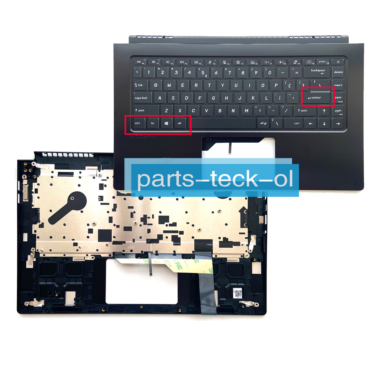New 15.6in Upper Case Palmrest Backlit Keyboard Cover For MSI Modern 15 MS-1551