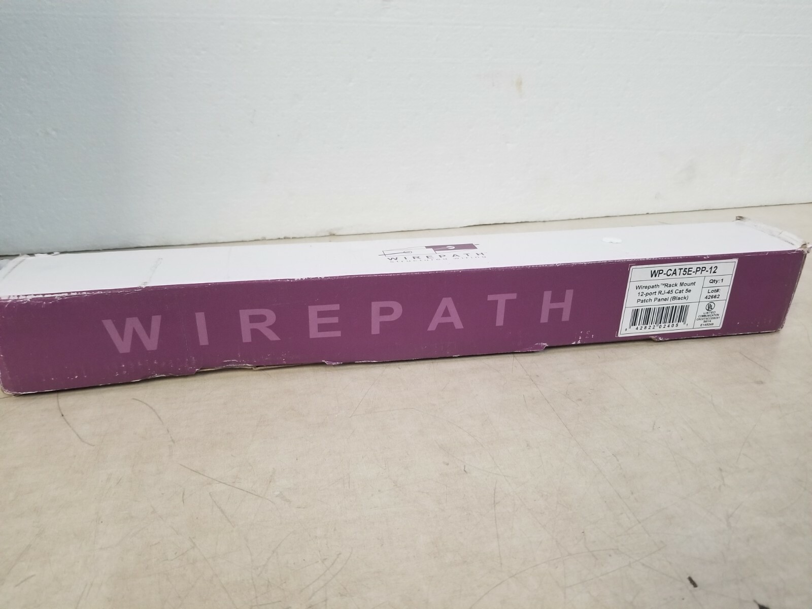 Wirepath WP-CAT5E-PP-12 Rack Mount 12-Port RJ-45 Cat 5e Patch Panel BLACK