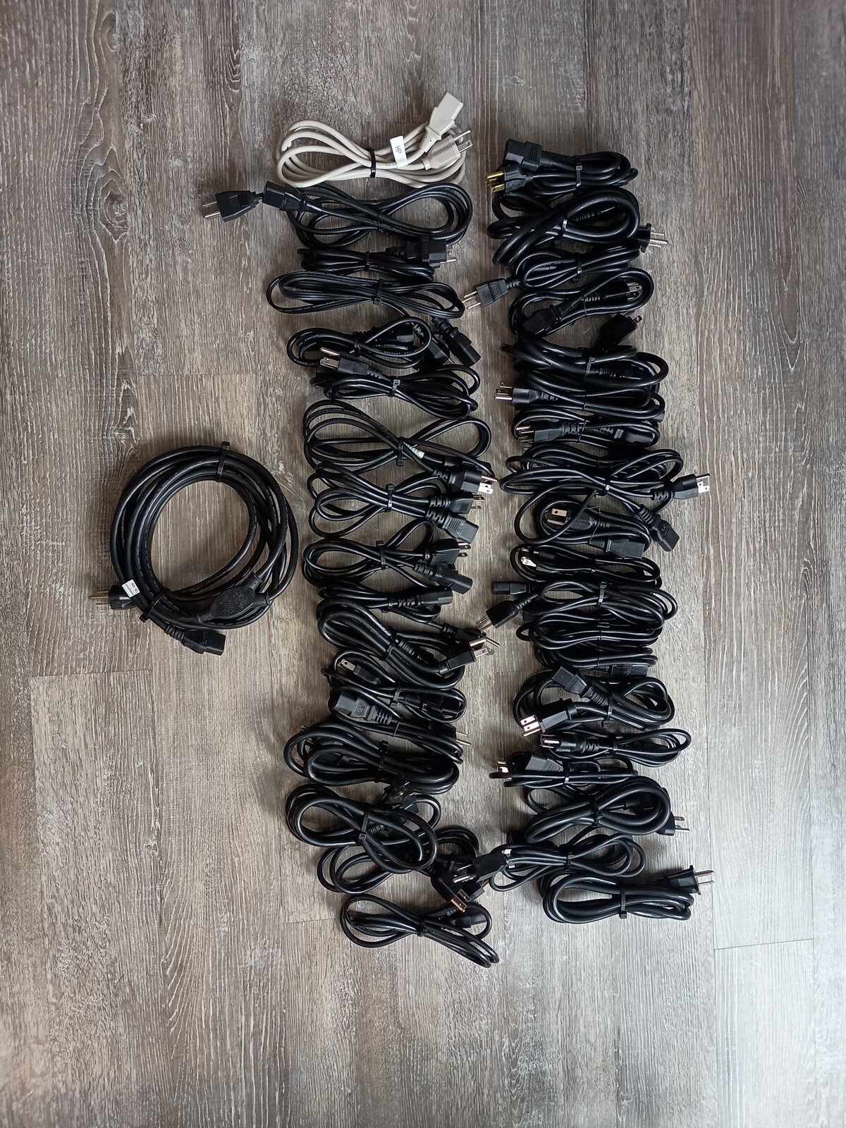 Lot of 37 3-Prong Power Cables MISC. Lengths, PC Power Cord & Server Power Cord