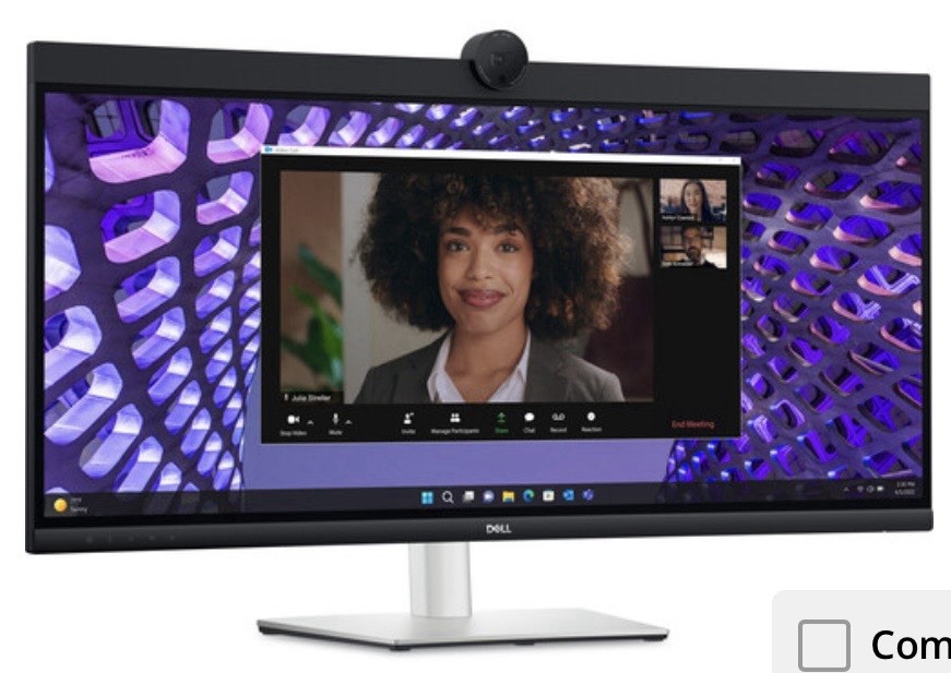 Dell P3424WEB 34" 1440p Ultrawide Curved Video Conferencing Monitor