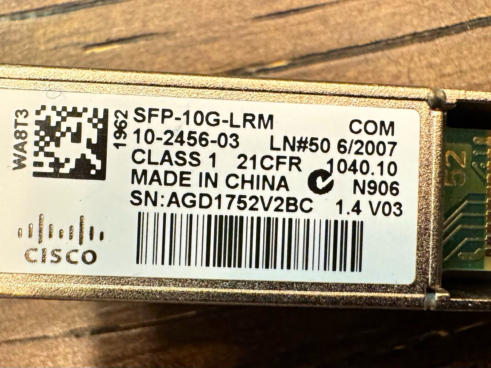 Cisco SFP-10G-LRM 10Gbps SFP+ Transceiver Module 10-2456-03 Lot of 3