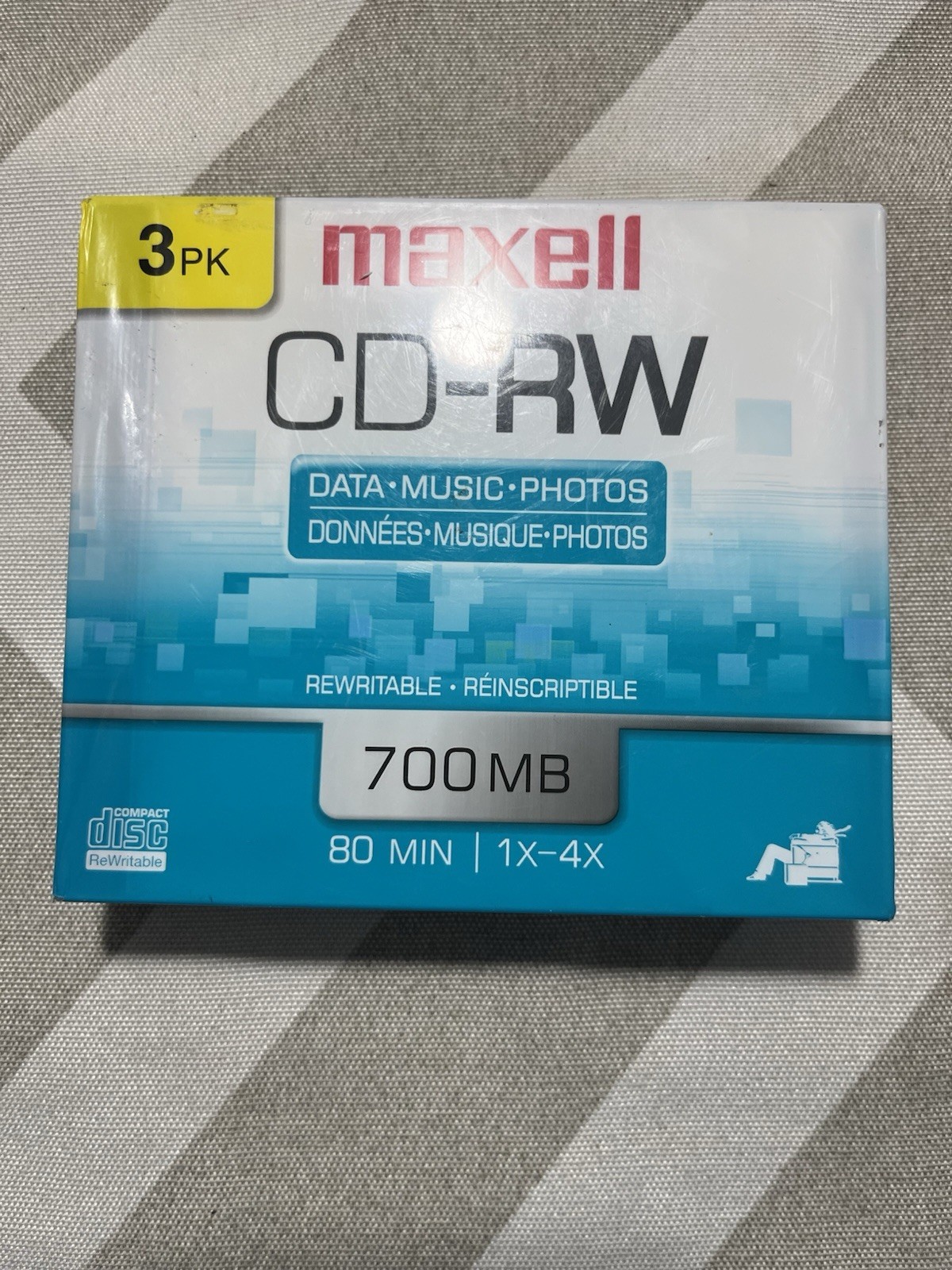 Maxell CD-RW 700MB 80 Min 1X-4X Rewritable Compact Discs 3 Pack Sealed New