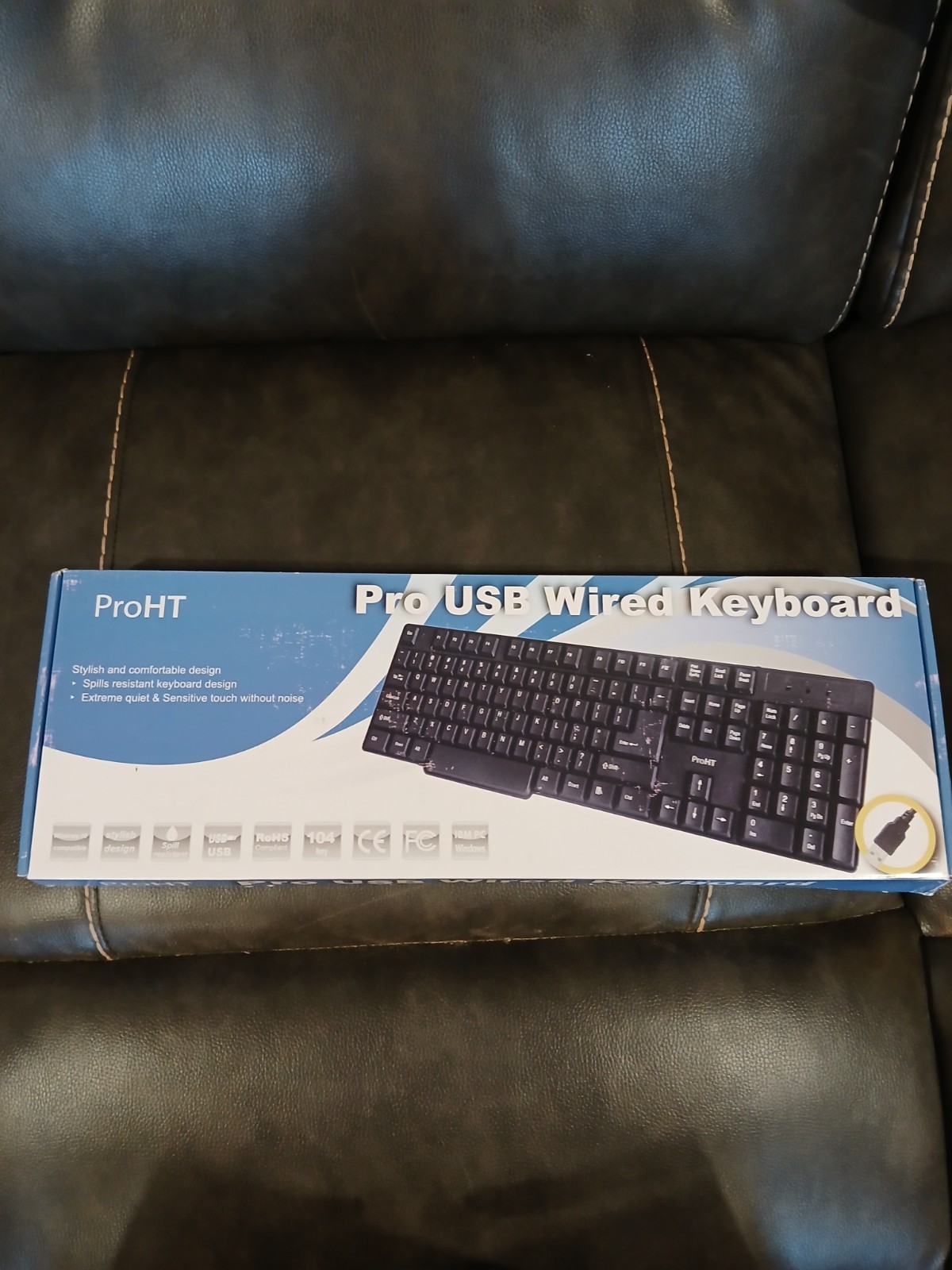 ProHT Pro USB Wired Keyboard New In Box Spill Resistant Quiet & Sensitive Touch