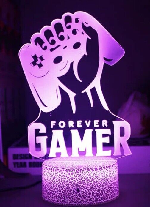 3D RGB FORVER GAMER Decor USB 16 Colors With Remote Control Night Light