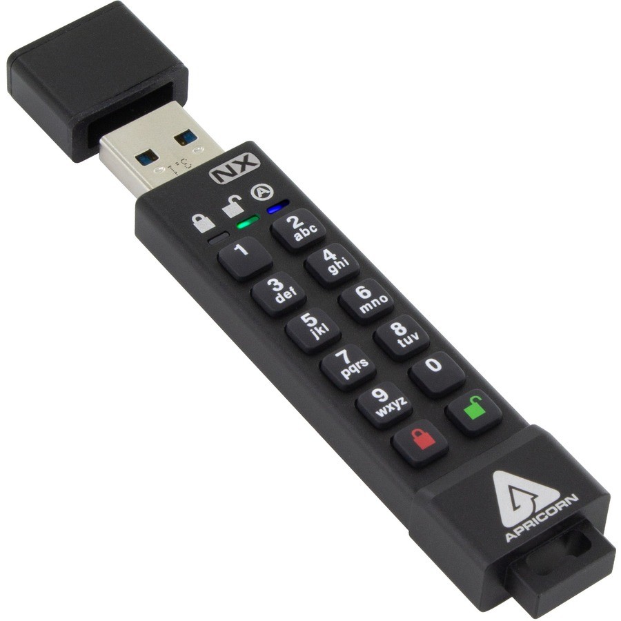 Apricon Aegis Secure Key 3NX: Software-Free AES XTS Encrypted USB- 4 GB- Black