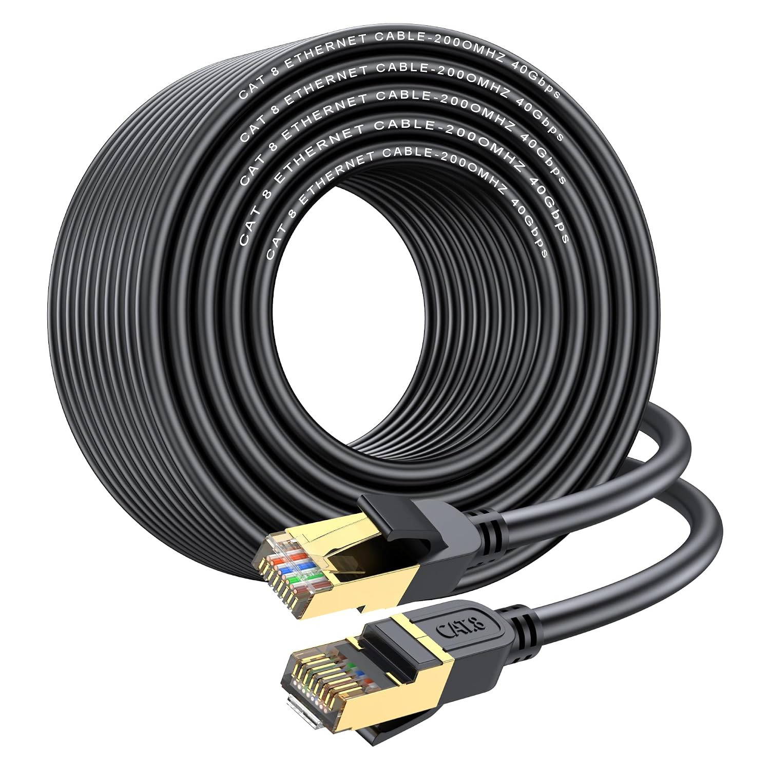 Cat 8 Ethernet Cable, 300FT High Speed Heavy Duty 26AWG Cat8 LAN Network Cable 4