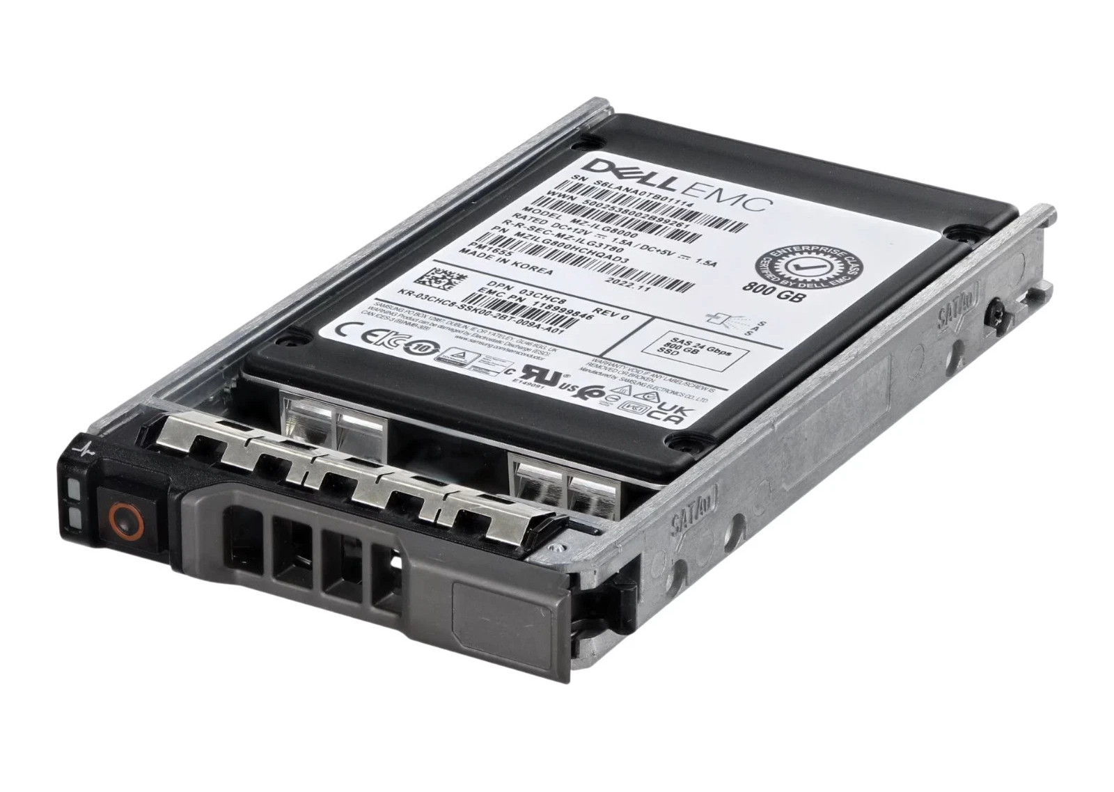 New Dell 800GB SAS 24G Enterprise Class Mixed Use 2.5" SSD 3CHC8 MZ-ILG8000