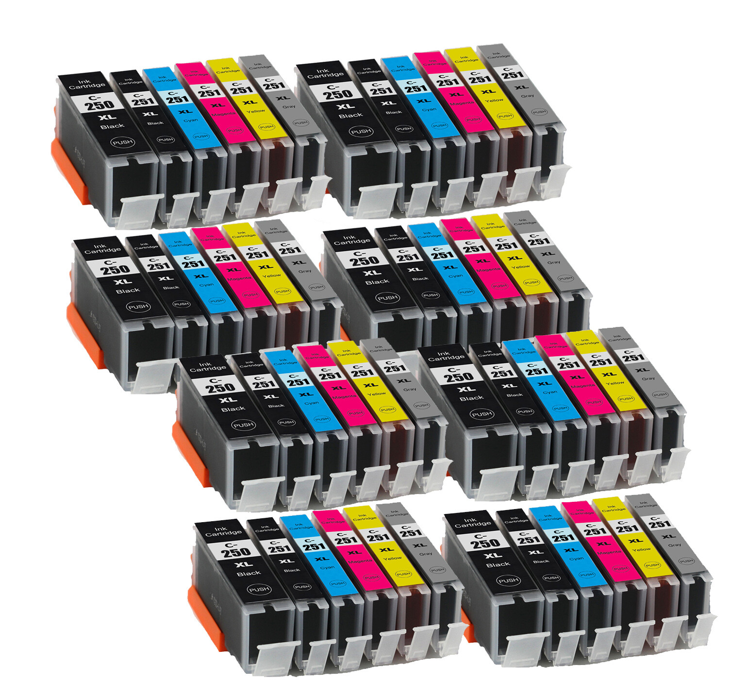 48PK XL Ink Replacement for PGI-250 CLI-251 Canon Pixma iP8720 MG7120 MG7520