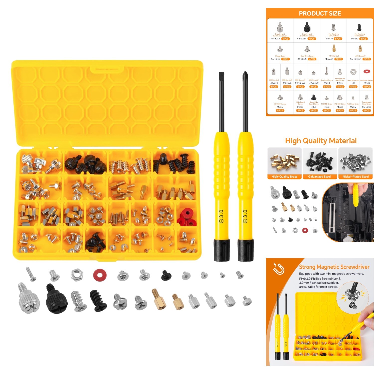 150pc PC Computer Screw Kit M.2 NVMe SSD Standoff Mounting Set Motherboard Case