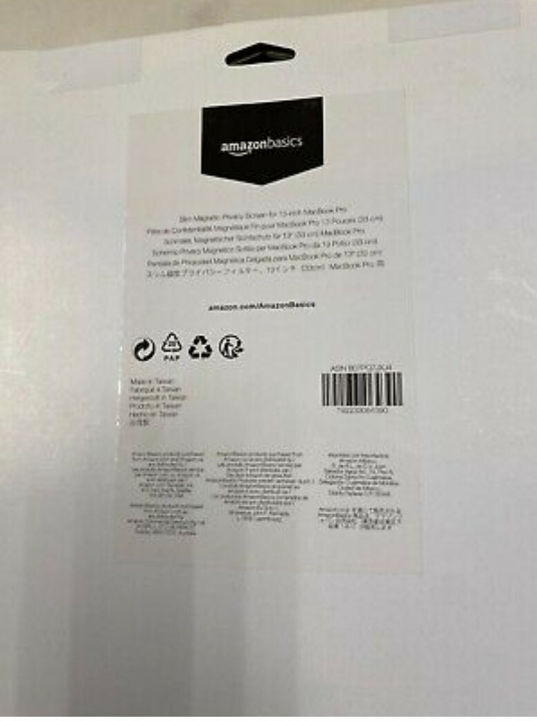 13-inch MacBook Pro Amazon Basics Slim Magnetic Privacy Screen Filter - New 