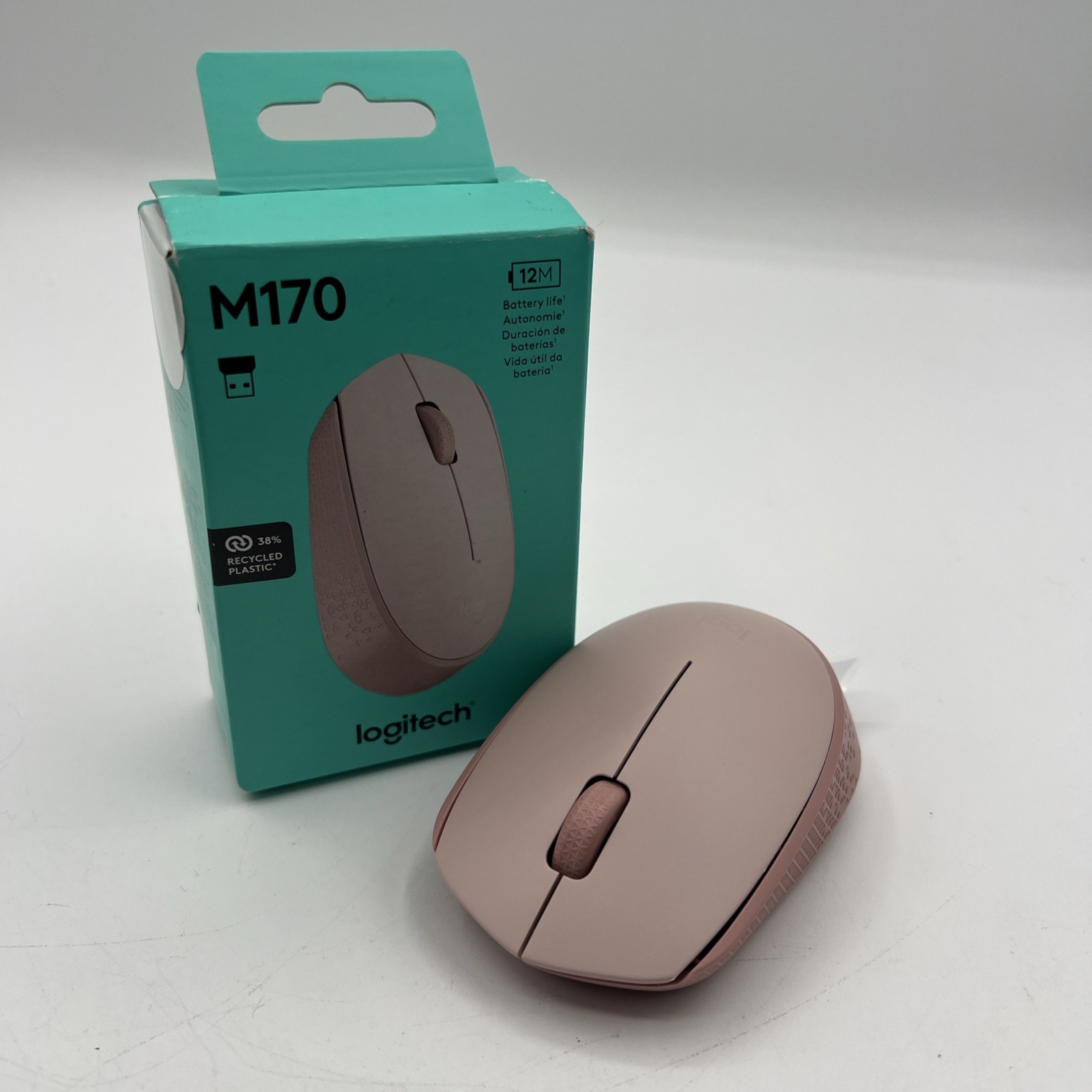 Logitech M170 Wireless Mouse - PC, Mac, Laptop, Ambidextrous, Compact, Rose Pink