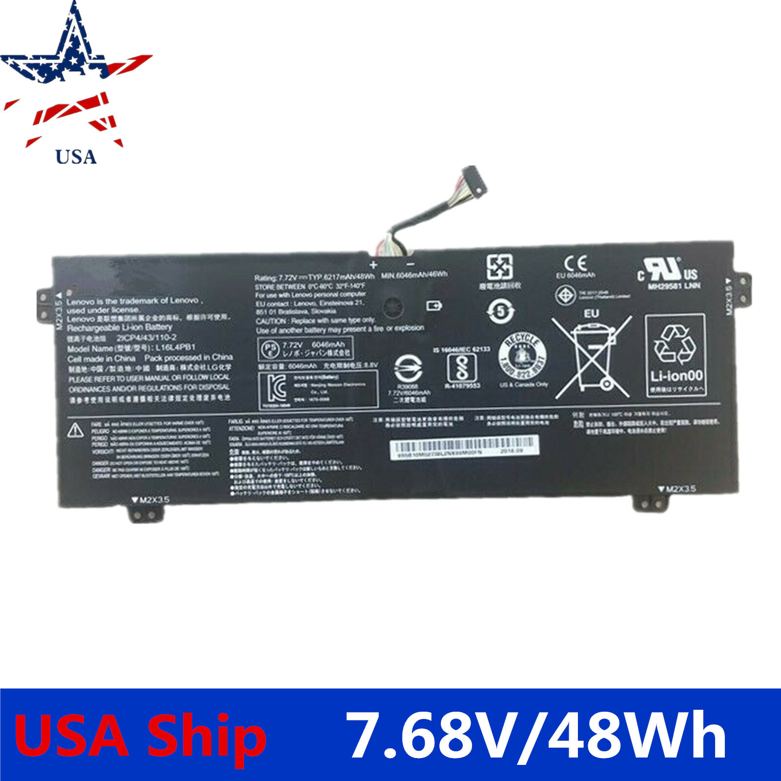 Replacement L16C4PB1 Battery For YOGA 730-13IKB 730-13isk L16L4PB1 L16M4PB1