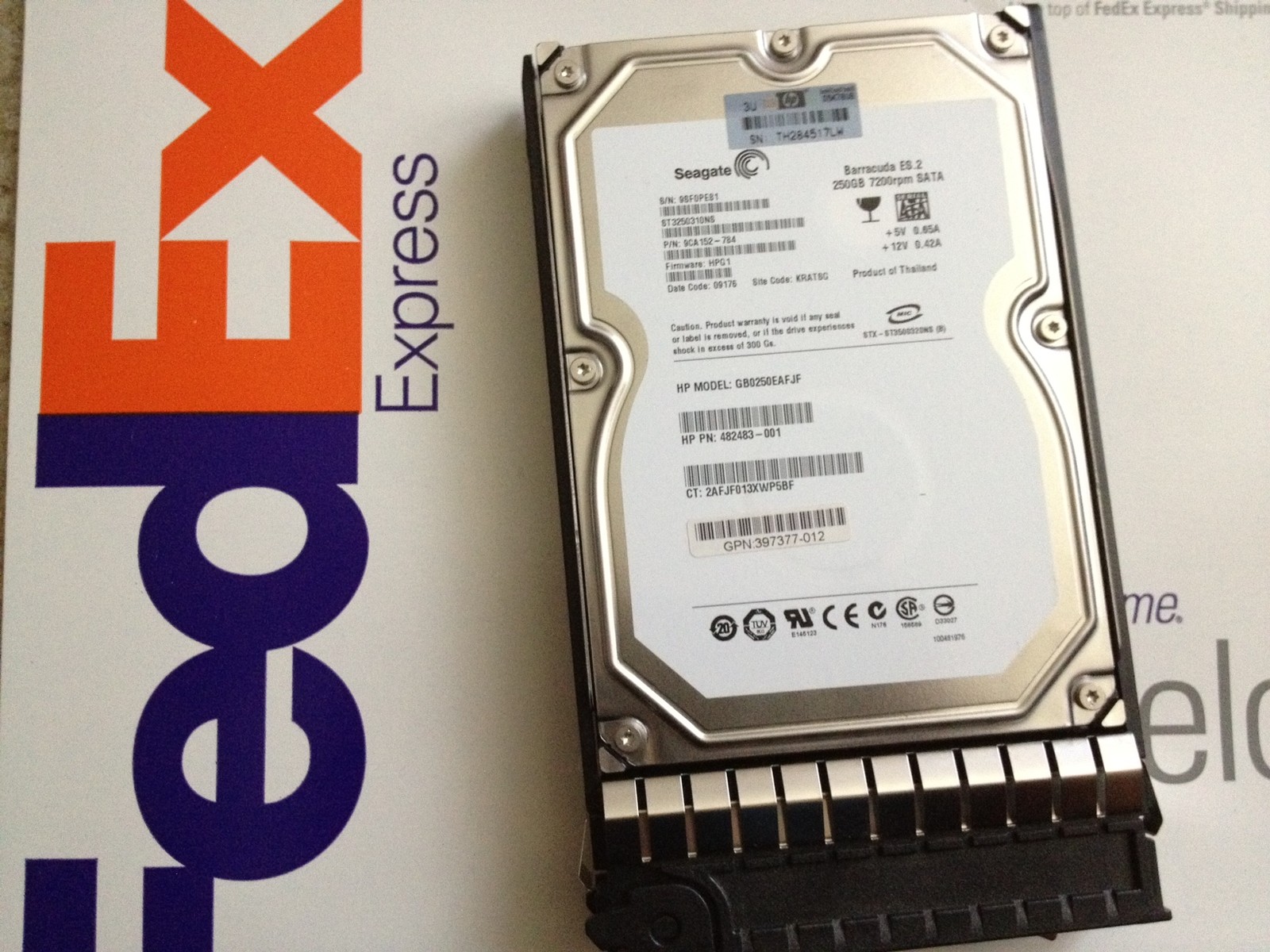 482483-001 HP 250GB 3G SATA 7.2K 3.5" HOT PLUG HARD DRIVE GB0250EAFJF