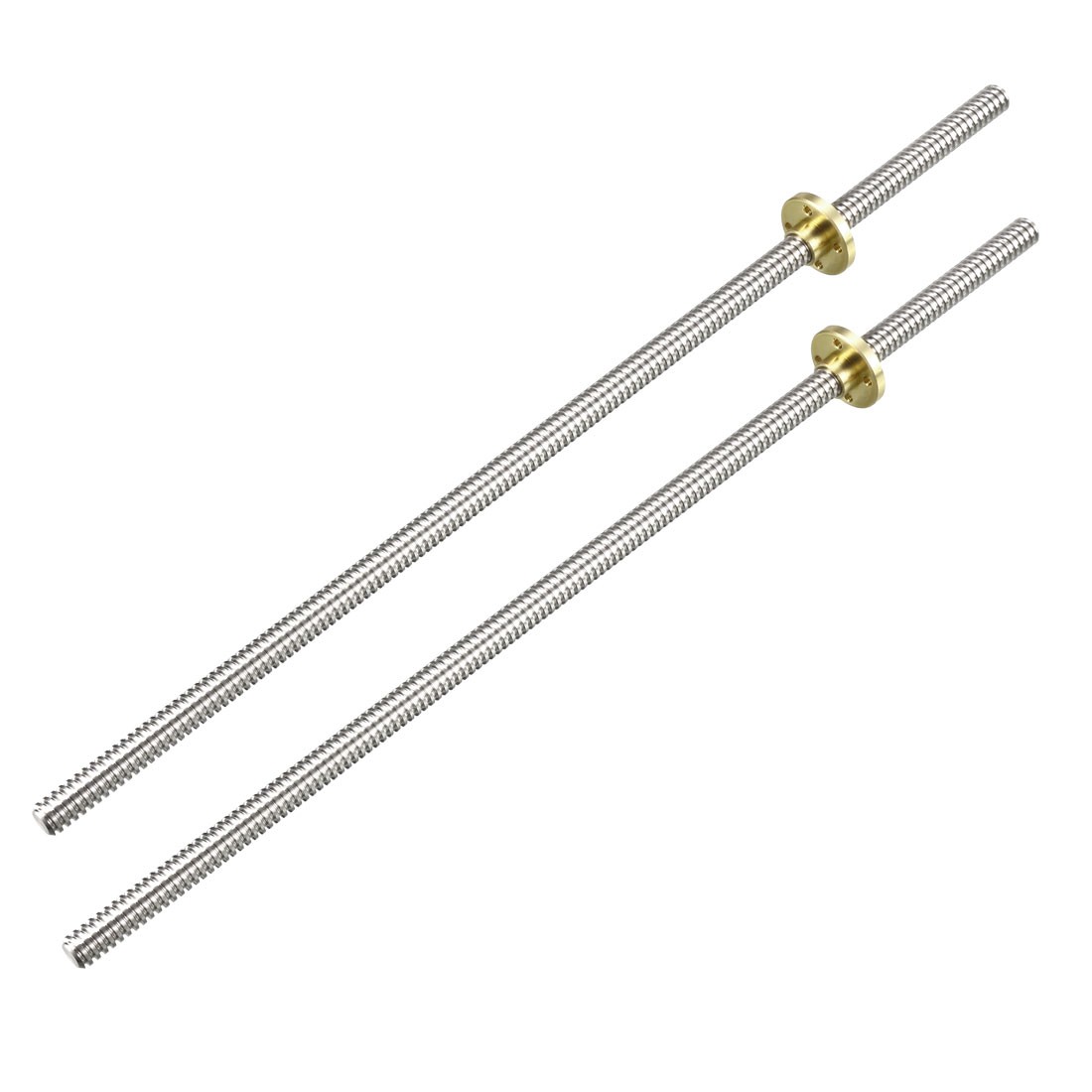 2PCS 300mm T8 Pitch 2mm Lead 4mm Lead Screw Rod w Copper Nut fit 3D Printer