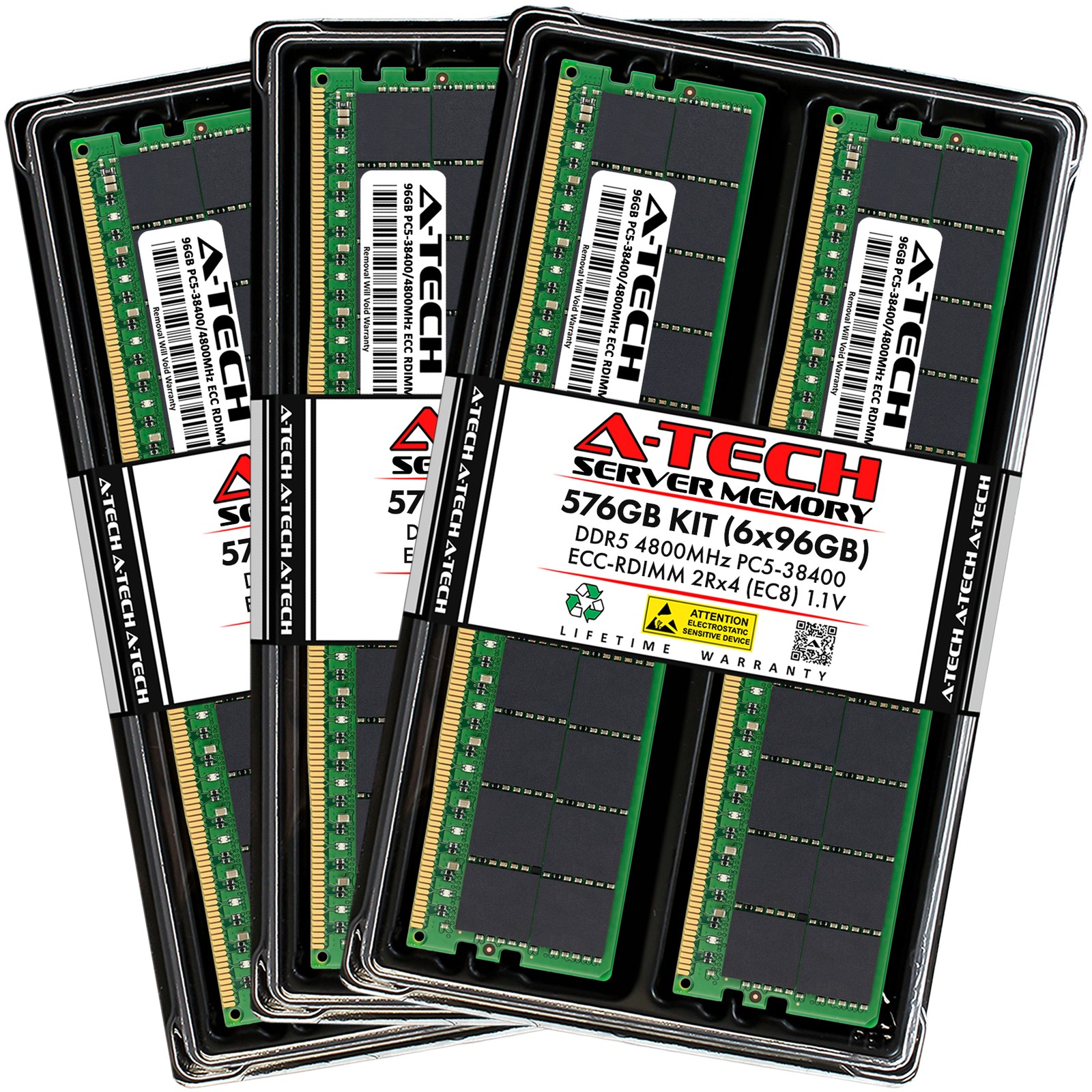 576GB 6x96GB PC5-4800 EC8 RDIMM ThinkMate NearLine QE36 XE12 XE16 Memory RAM