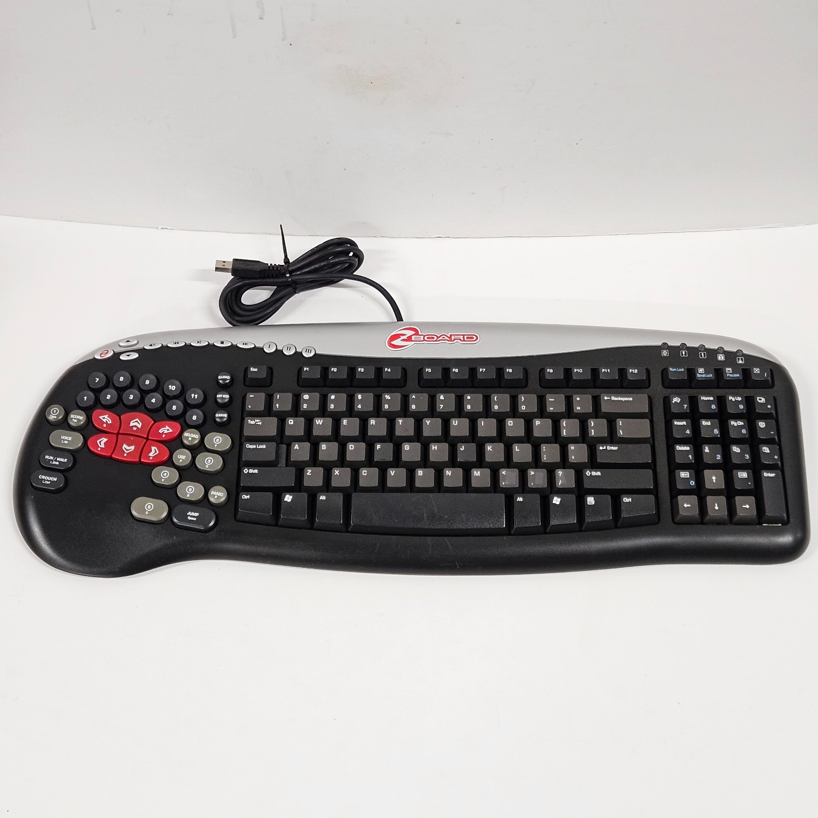 Zboard MERC KU-0453 USB Gaming Keyboard w/ Dedicated Gamepad – Black/Silver