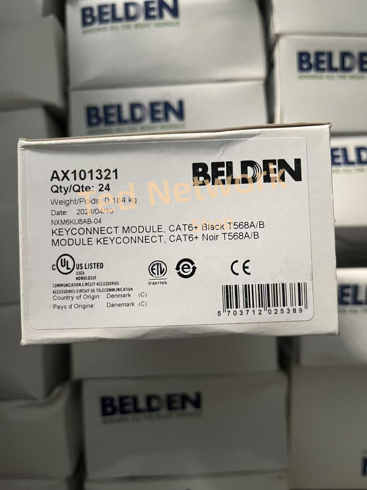 24-QTY/box  Belden AX101321 Category 6 KeyConnect RJ45 Jack Module black NEW
