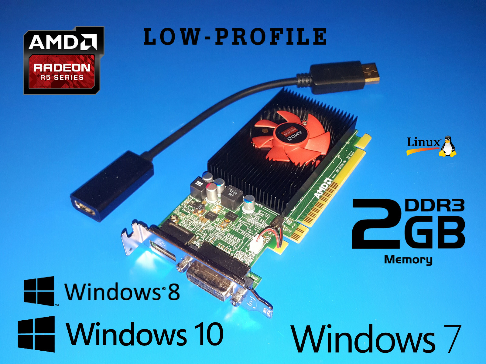 Dell Optiplex 7010 7020 7040 7050 7060 7070 2GB Low-Profile Video Card + HDMI 