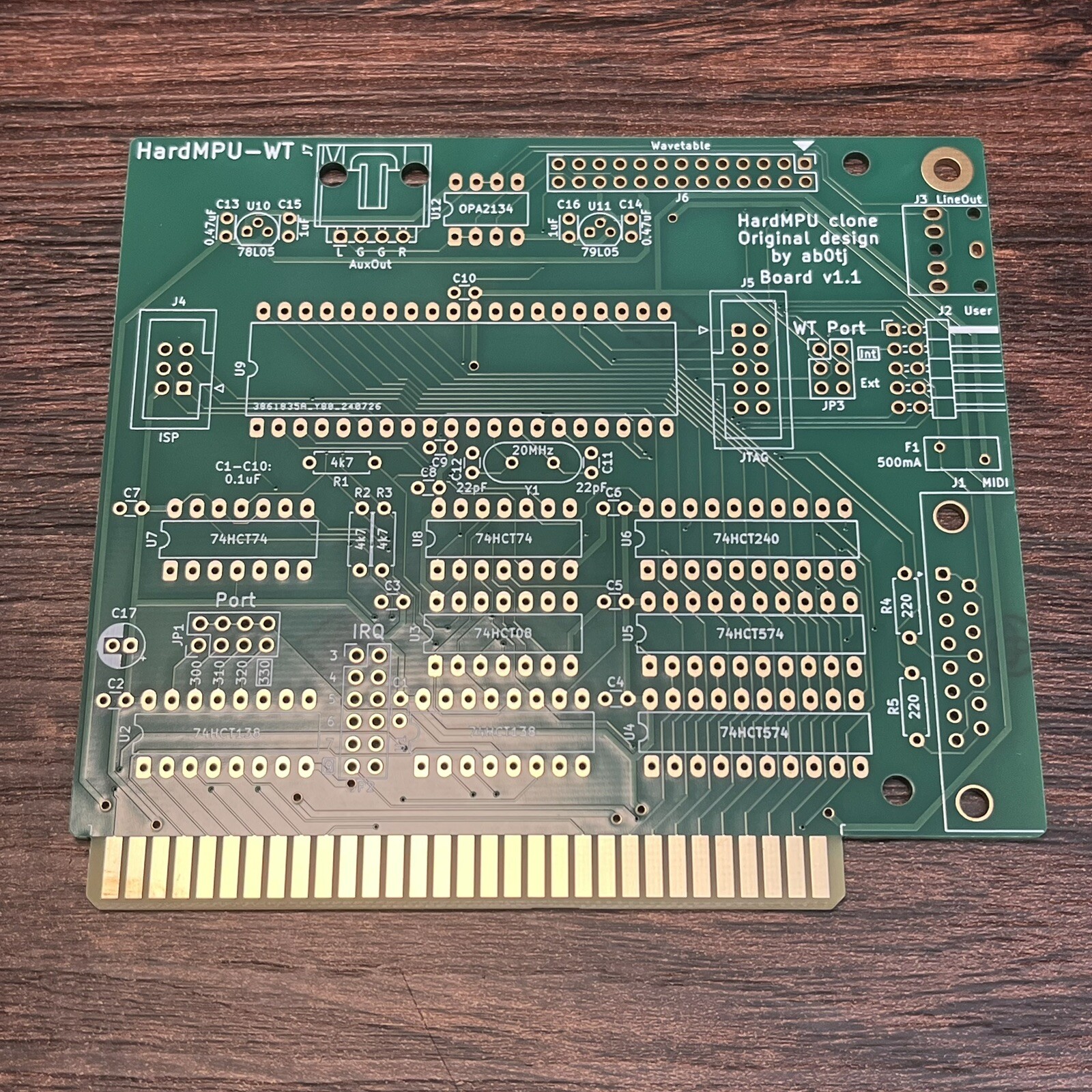 HardMPU-WT Intelligent MPU-401 Compatible MIDI Interface Project (PCB Only)