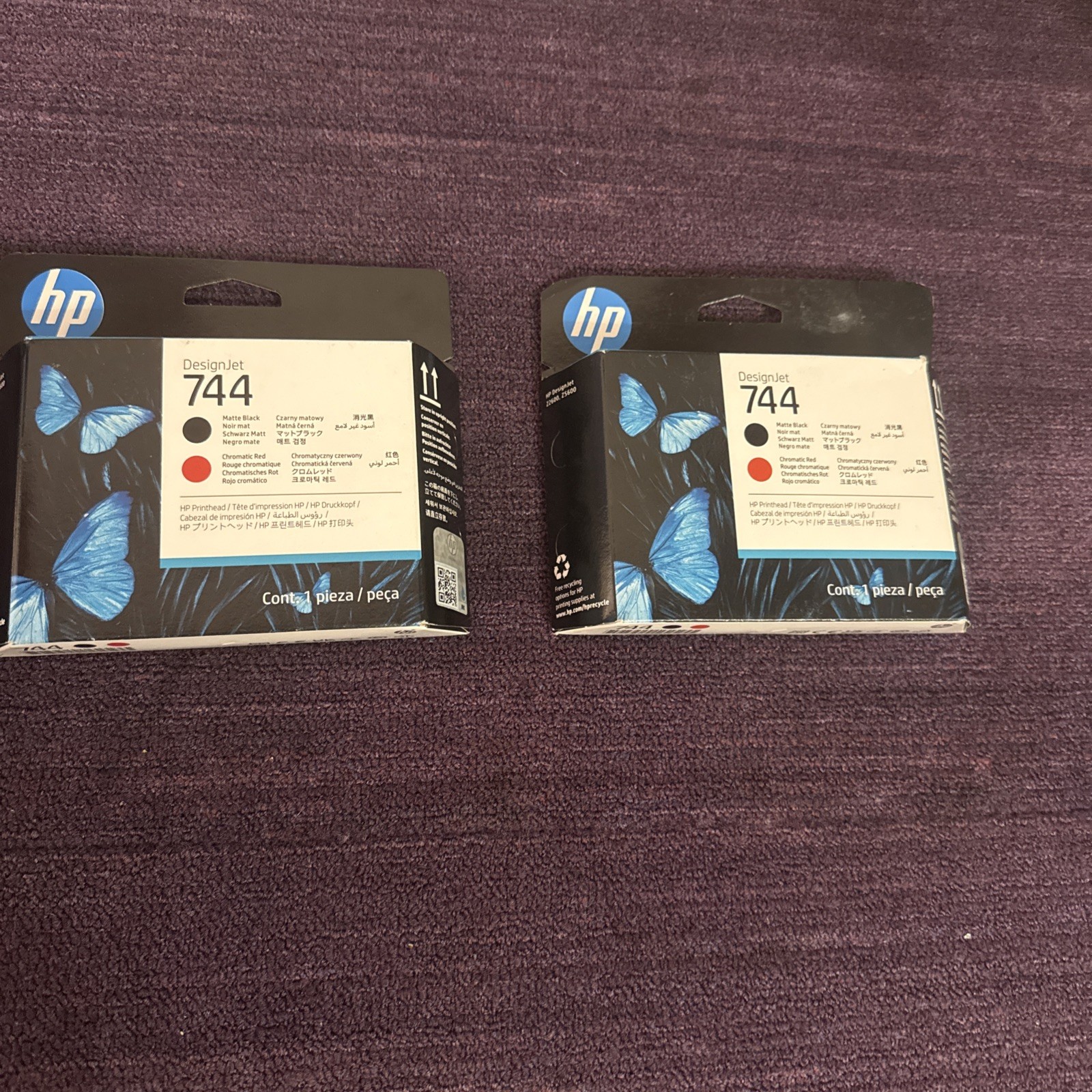 Genuine HP 744 Photo Black/Cyan DesignJet Printhead, F9J88A, New Exp MAR 2028