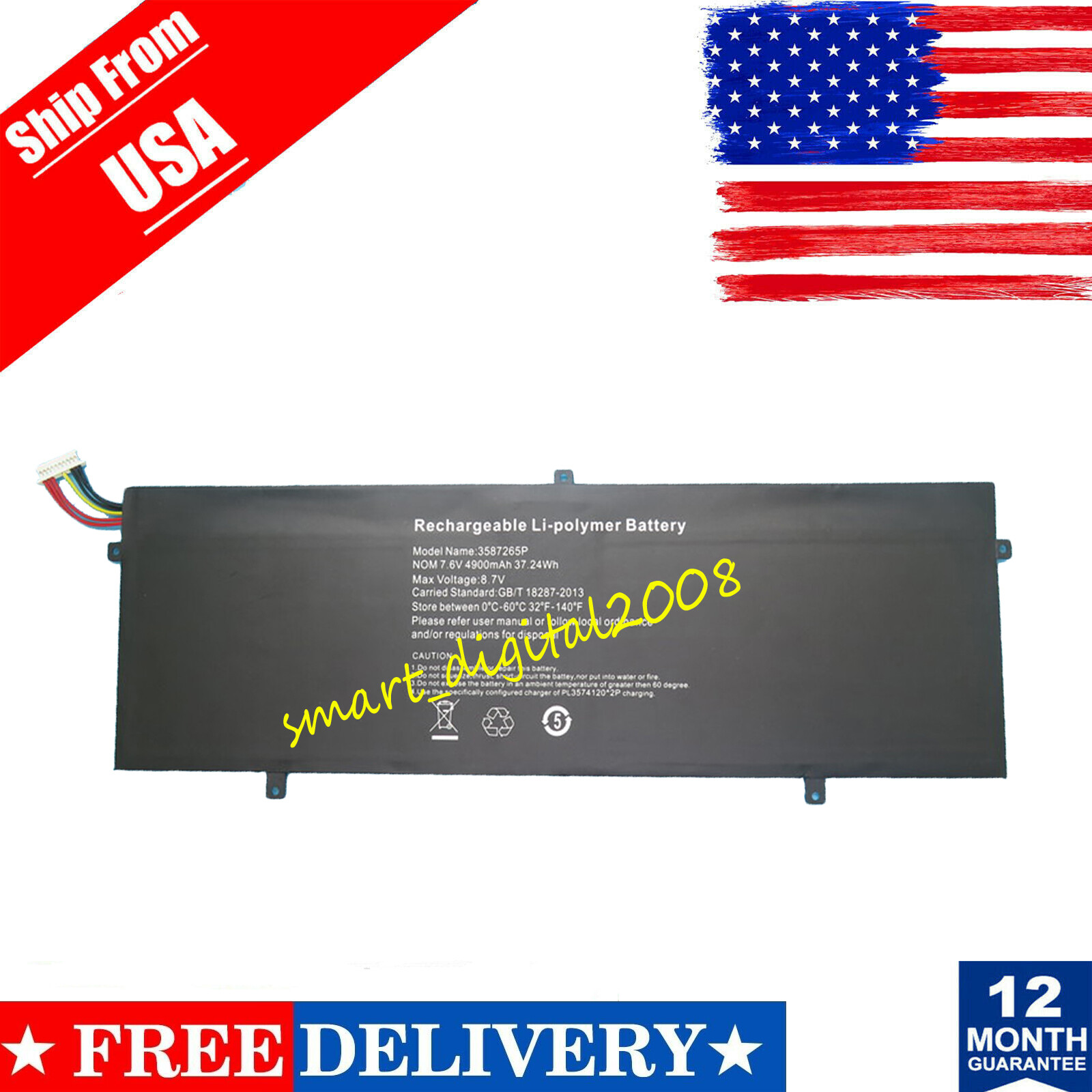 P313R 587265P Battery for Jumper EZbook 3 Pro LB10 WTL-3687265 HW-3487265 
