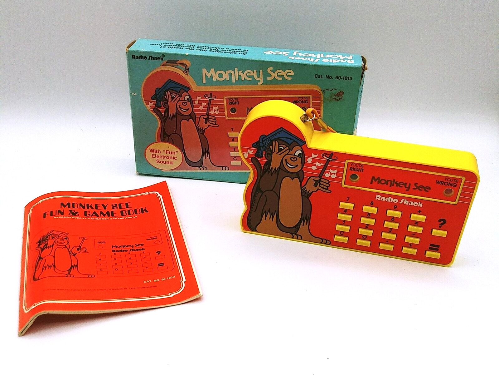 Vintage Radio Shack Tandy Monkey See Game Calculator Box & Booklet WORKS