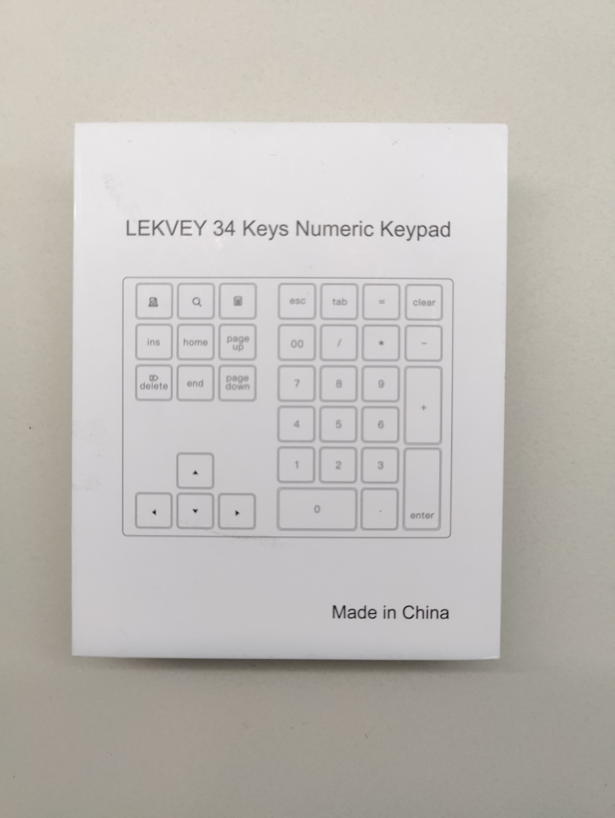 Lekvey 34Key Bluetooth Wireless Numeric Keypad Slim For MacBook PC Mac, Black