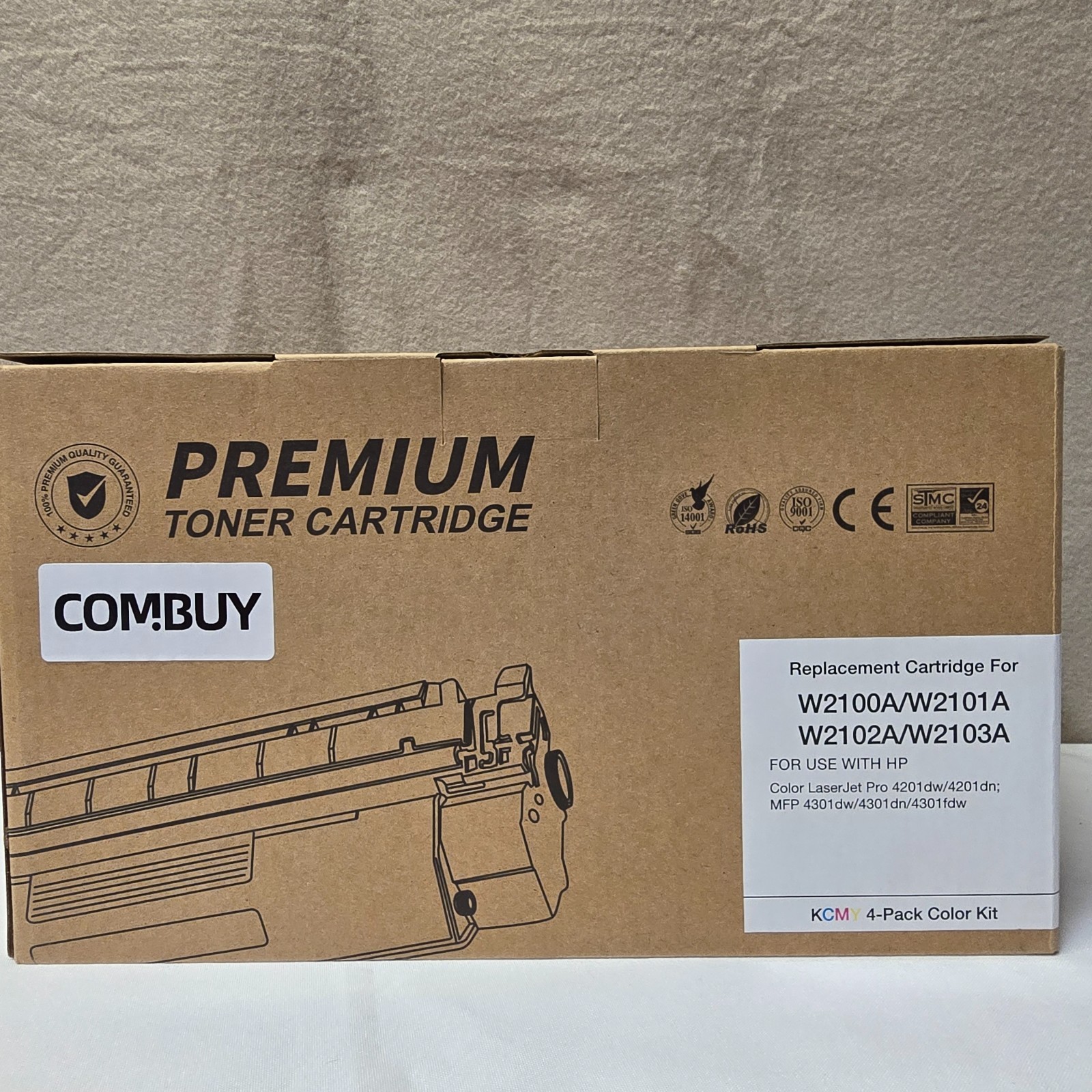 COMBUY 210A Toner Cartridge Chip 4 Pack 210X Replacement for HP 210A W2100A 210X