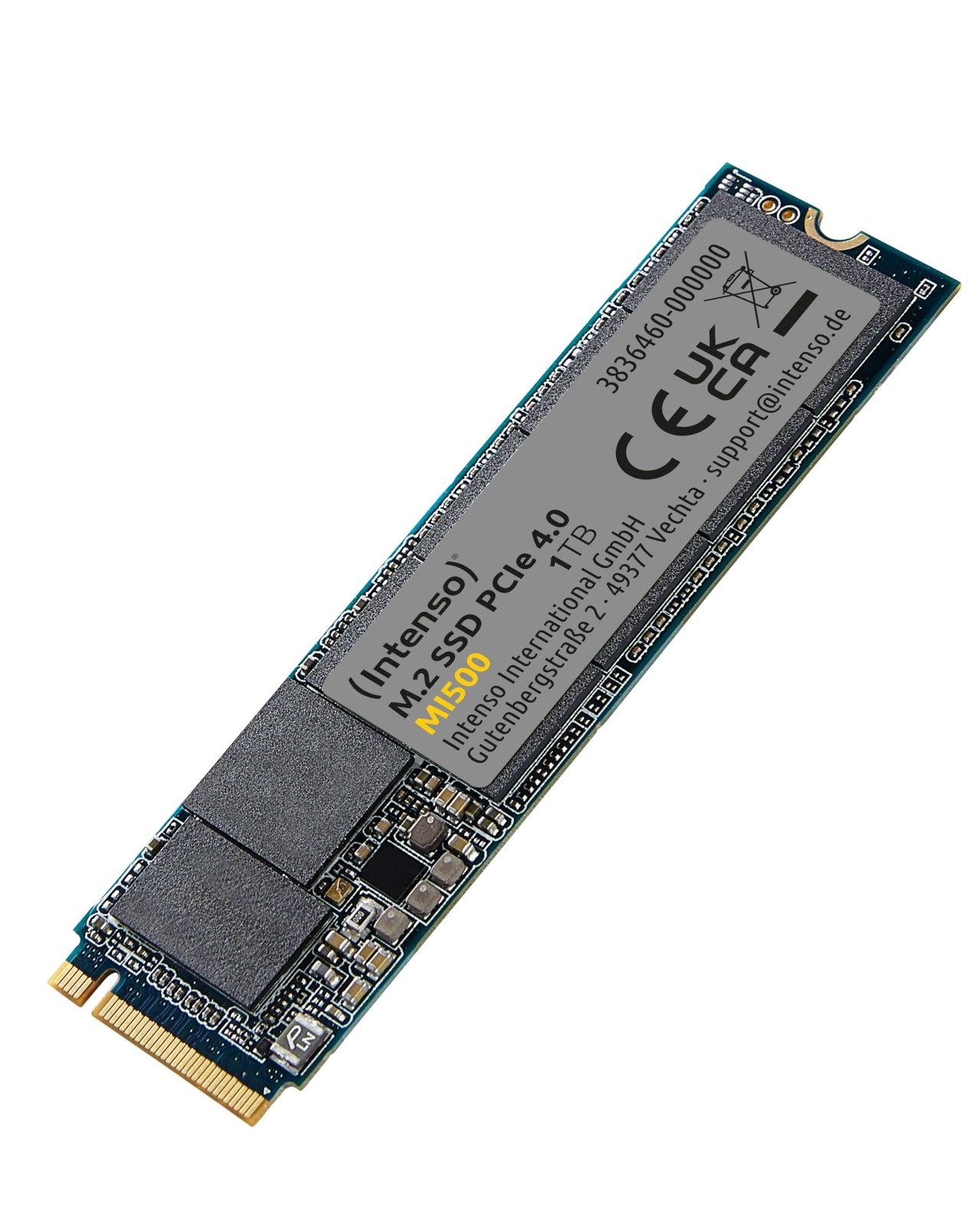 Intenso MI500 1TB NVMe SSD, M.2 Internal PCIe 4.0 Gen4x4, 1 tb, black