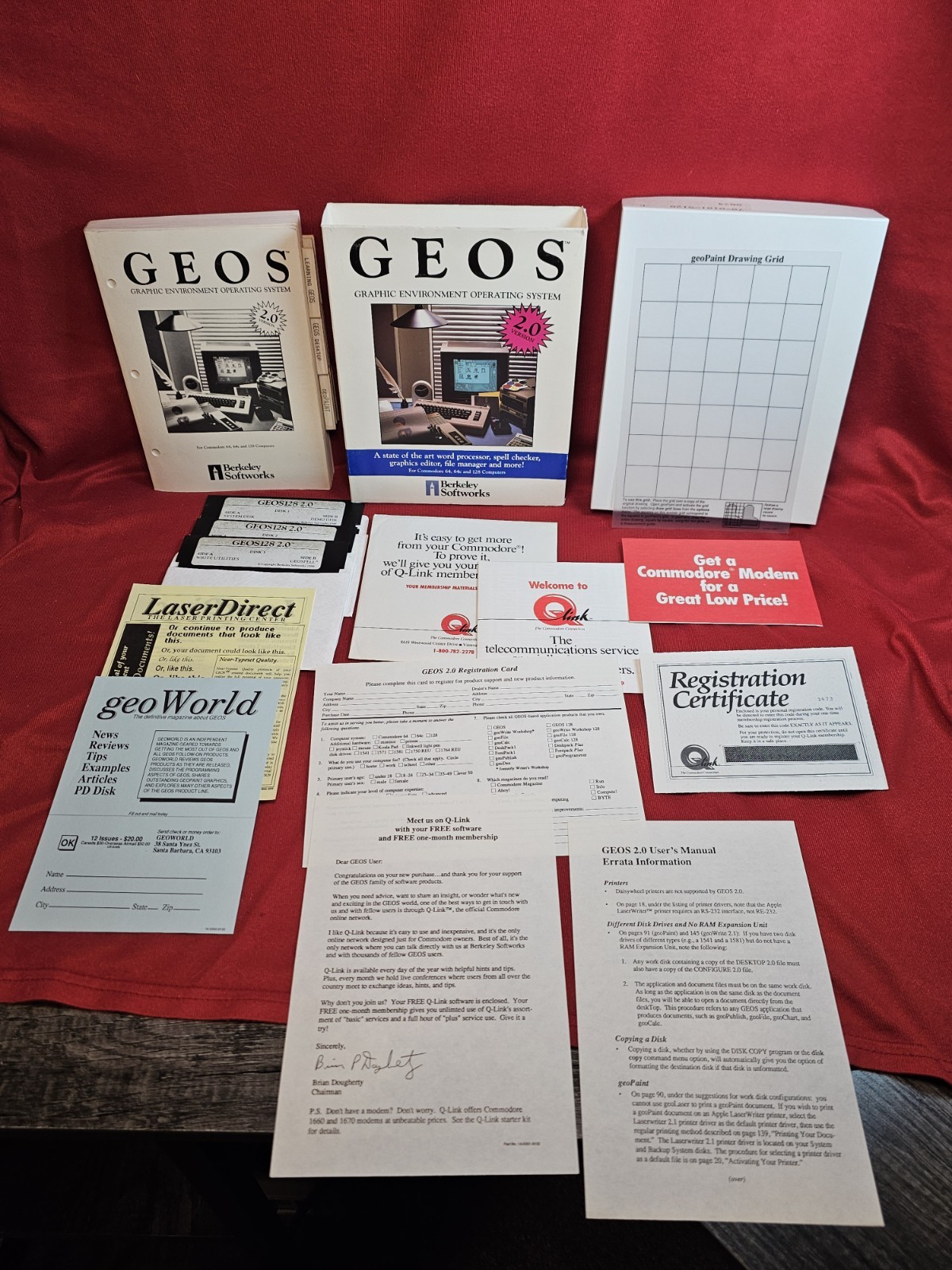 Graphic Environment OS GEOS 2.0 Berkeley C64 Complete Box 1988 Commodore 64 128 