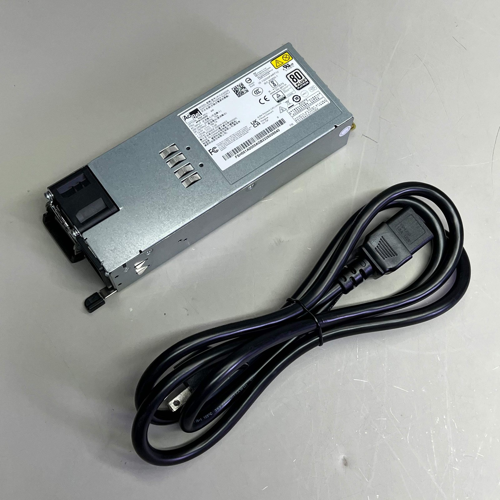 ACBEL Switching Power Supply 80 Plus Platinum 2000W & Cord R1CA2202A