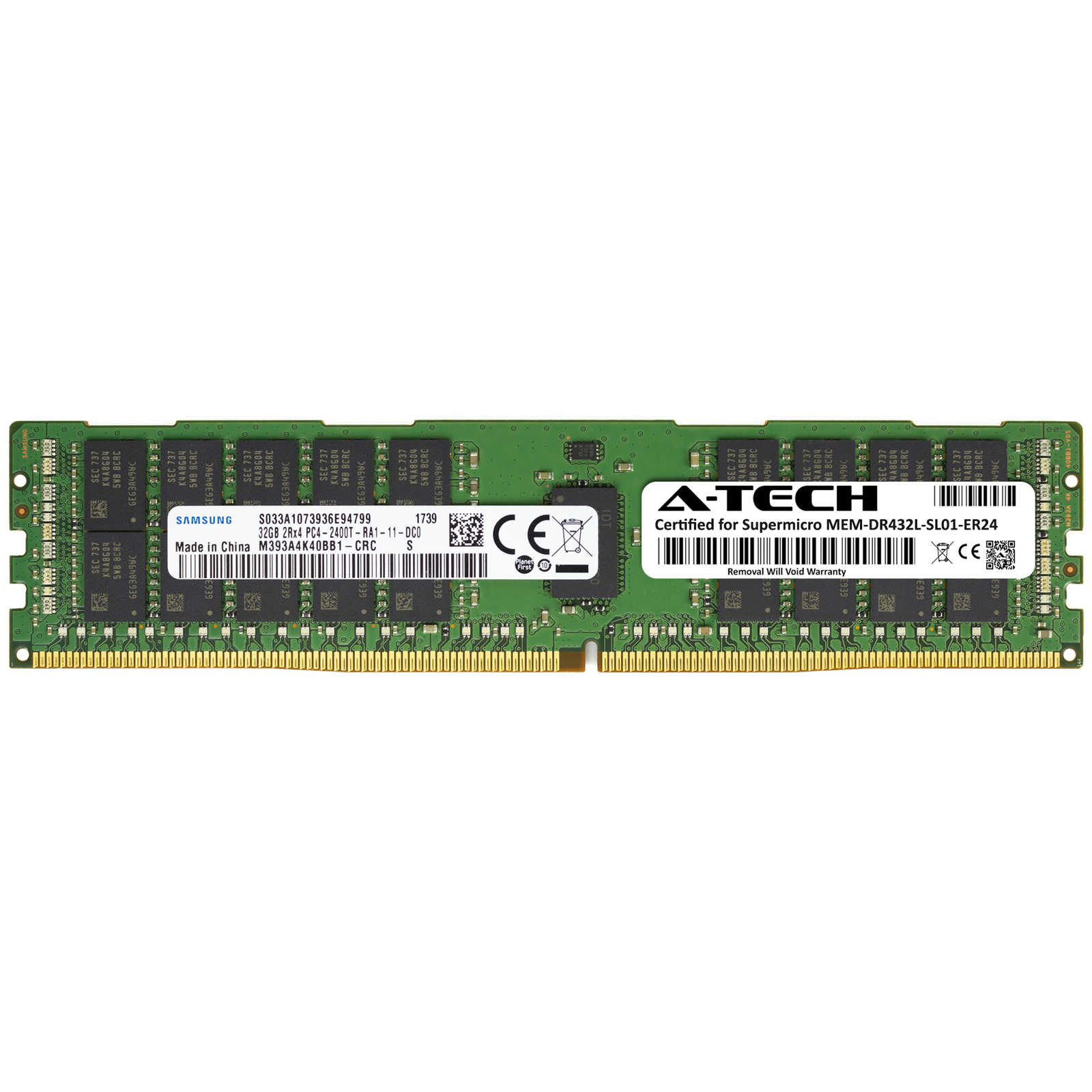 32GB PC4-19200 RDIMM Replacement for Supermicro MEM-DR432L-SL01-ER24 Memory RAM