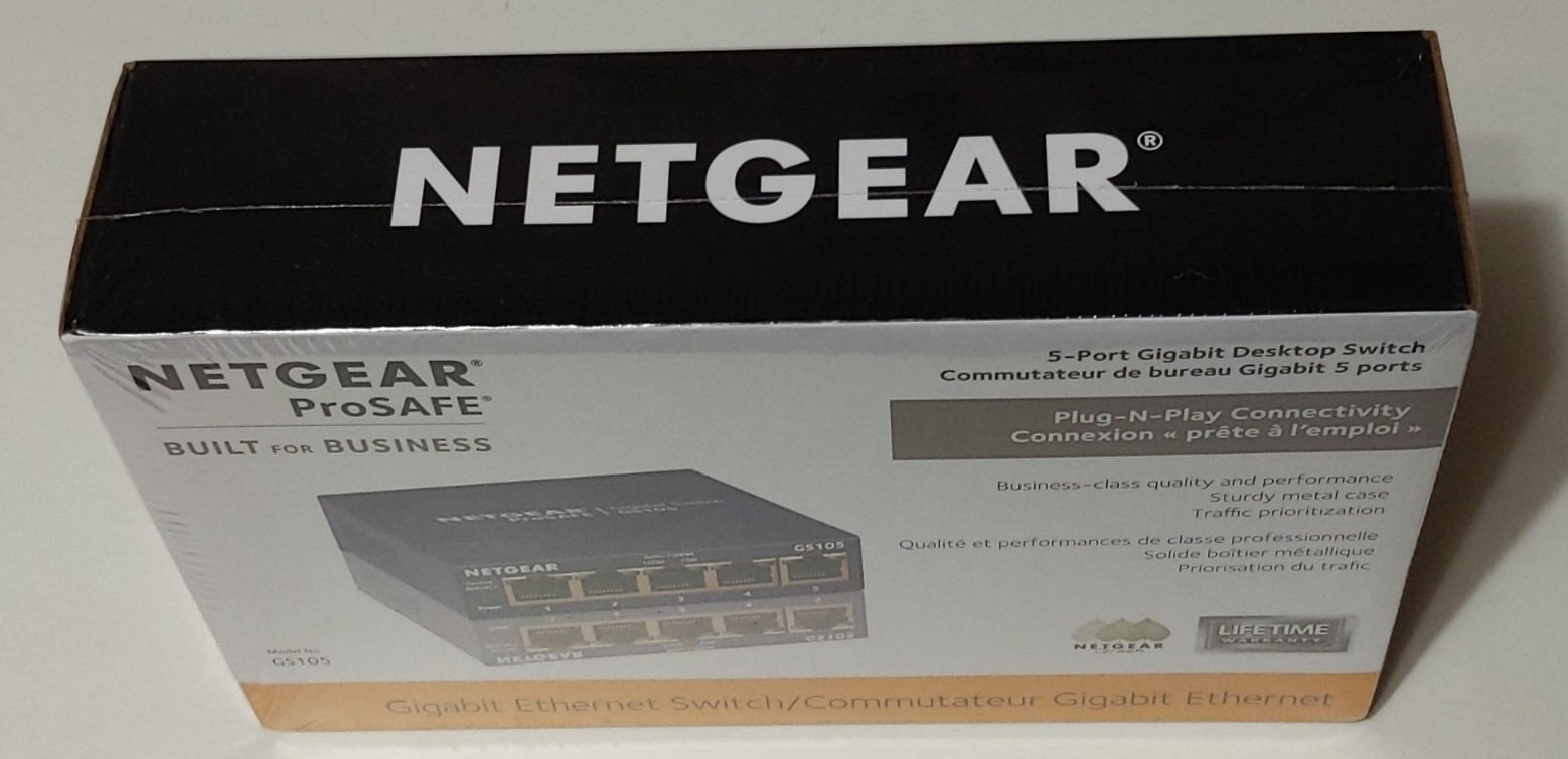 Netgear 5-Port Gigabit Desktop Switch GS105 Gray NIB ProSAFE Business Switch