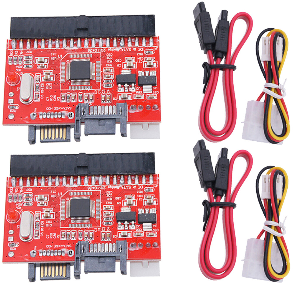 2 x PATA/IDE TO Serial ATA SATA Interface Hard Drive HDD DVD Adapter Converter