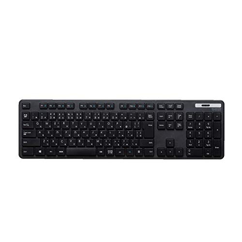 ELECOM Wireless Keyboard Membrane Thin Full Keyboard Number Pad Black