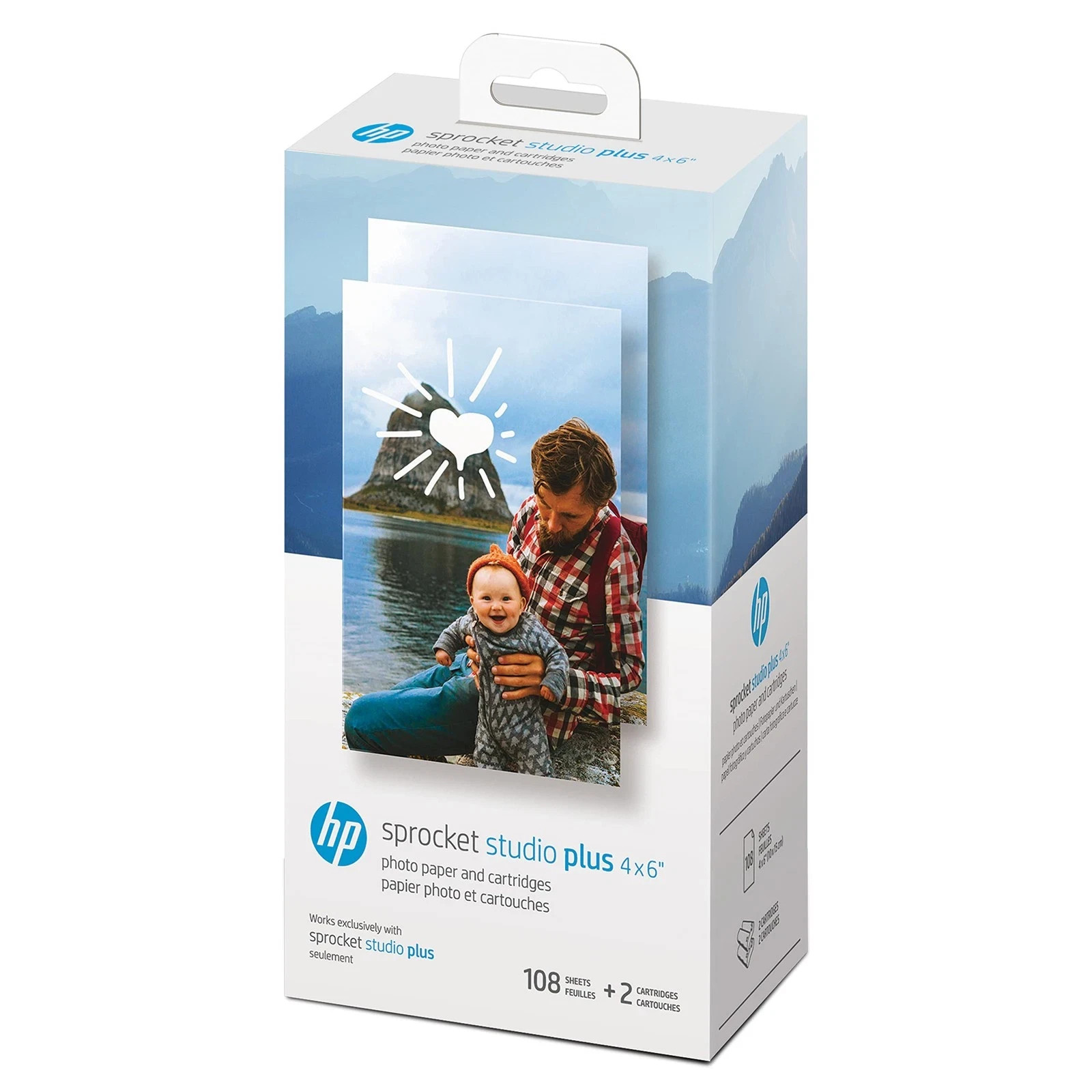 HP Sprocket Studio Plus 4x6 Photo Paper, 108 Sheets + 2 Cartridges – Sealed